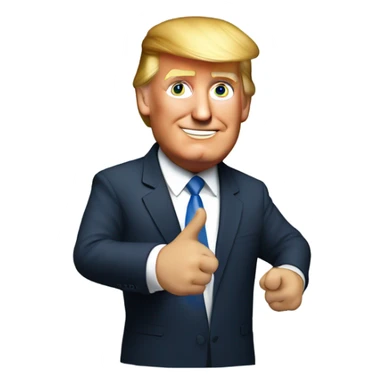 Trump holding up his ring finger sticker