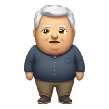 fat grandfather with cat ears sticker