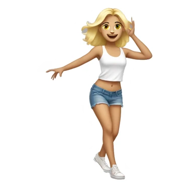 Blonde girl dancing wearing shorts sticker