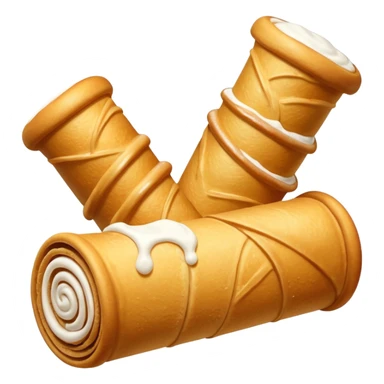 cornet roulé feuilleté à la creme sticker