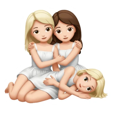 two girls lying on top of each other wrapped around each other sticker