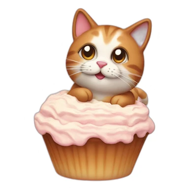 small cat in cake batter sticker