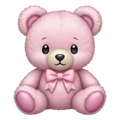teddy bear with pastel pink bow sticker