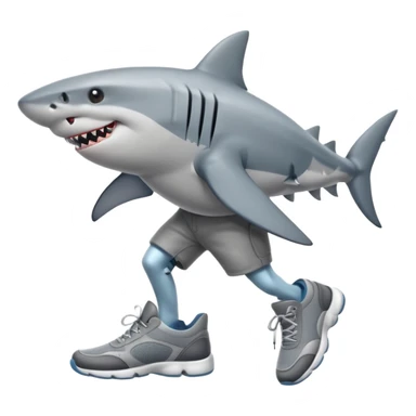 shark with legs and shoes sticker