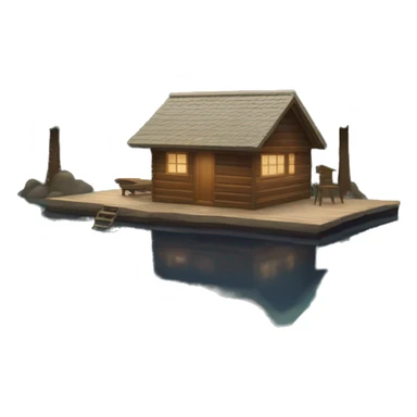 Lake and sauna sticker
