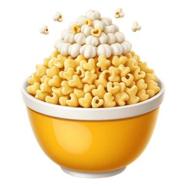 Popcorn and Mac and cheese on a tall bowl sticker