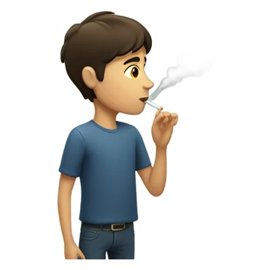 brunette boy smoking outside sticker