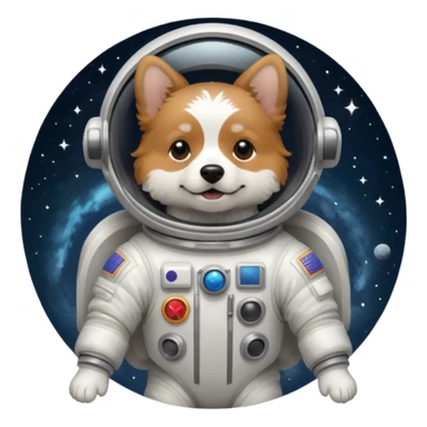 A dog going to space sticker