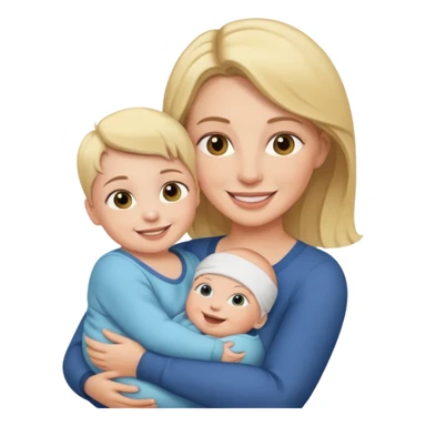 mom holding baby sticker