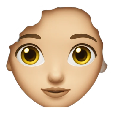 Girl with volume brown hair and green eyes sticker