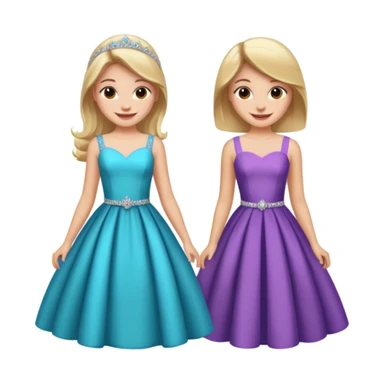 girls in a prom sticker