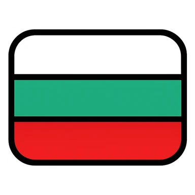 Bulgarian flag with white on top, green in the middle, and red at the bottom, simple and clear design sticker