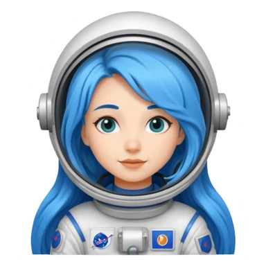 Female astronaut with long blue hair sticker