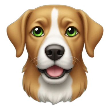 A dog with green and red eyes sticker