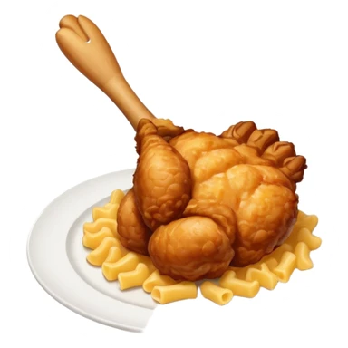 drumstick chicken with mac and cheese on the side on a plate sticker