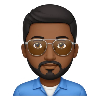 Indian man with  black hair and Goatee and sunglasses sticker