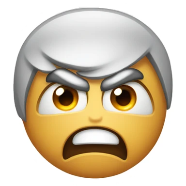 Angry emoji with fore on its head saying answer me sticker
