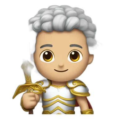 Arcángel Miguel con espada y alas sticker