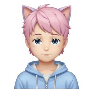 Shiny Blushing Cute Beautiful Shota Anime Catboy Trending Style Cottagecore Pastelcore  sticker