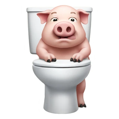 A giant pig on the toilet sticker