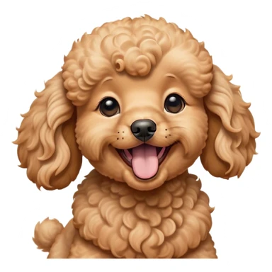 Cinematic Cute Yawning Apricot Poodle Portrait Emoji, Head tilted slightly with a dramatic, wide-open yawn, displaying a soft, curly apricot Fur with delicate texture, floppy ears slightly drooping, round warm eyes barely open in drowsy contentment, Simplified yet irresistibly adorable features, highly detailed, glowing with a soft, cozy glow, high shine, relaxed yet expressive, stylized with a touch of whimsy, bright and endearing, soft glowing outline, capturing the essence of a sleepy yet affectionate companion, so drowsy it feels like it could stretch right out of the screen and curl up for a nap! sticker
