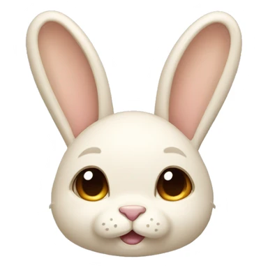 Cream color bunny with flopped ears sticker