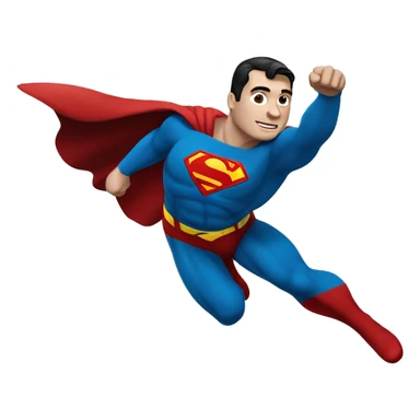 superman flying to the right with his whole body and hands aligned to right  sticker