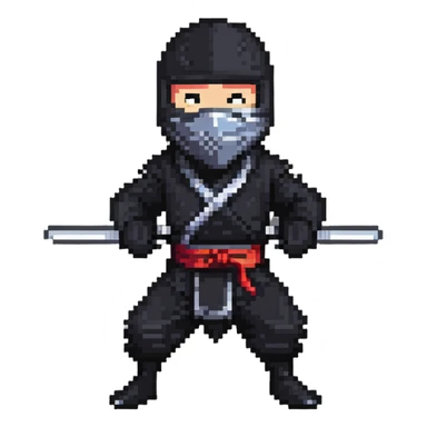 masked ninja in action stance sticker