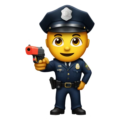 Cop with squirt gun sticker