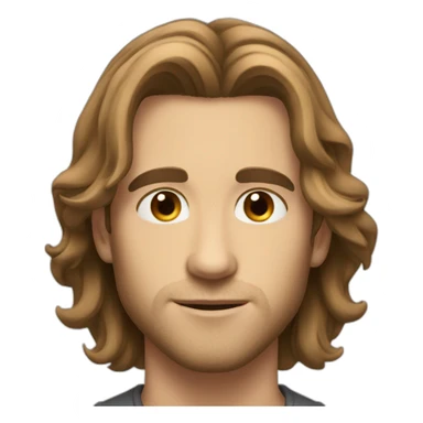 brown mid long hair beautiful white man sticker