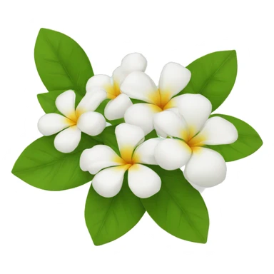 3 jasmins flowers with leafs sticker