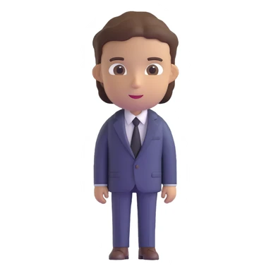 corporate person with brown hair, suit sticker