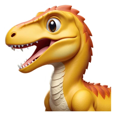 Cinematic Cute Yawning Velociraptor Portrait Emoji, Head tilted slightly with a dramatic, wide-open yawn, showcasing a lean, agile body with a relaxed snout and sleepy, half-closed eyes, Simplified yet irresistibly cute features, highly detailed, glowing with a soft, cozy prehistoric glow, high shine, relaxed yet expressive, stylized with a hint of whimsical agile ease, soft glowing outline, capturing the essence of a drowsy yet affectionate Velociraptor that appears ready to stretch and yawn its way out of the screen! sticker