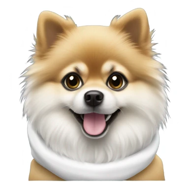 White and black Pomeranian in a hoodie sticker