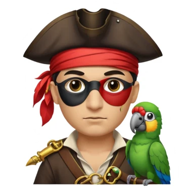 pirate and parrot sticker