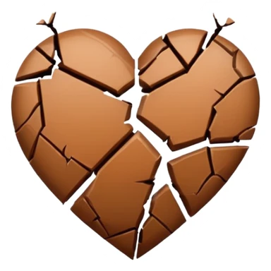 brown heart broken sticker