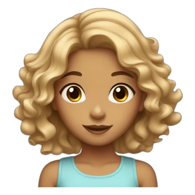 Cute tan girl with wavy black hair sticker