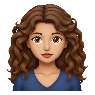 Morena com cabelo ondulado nas pontas  e de pelo um pouco bronzeada sticker