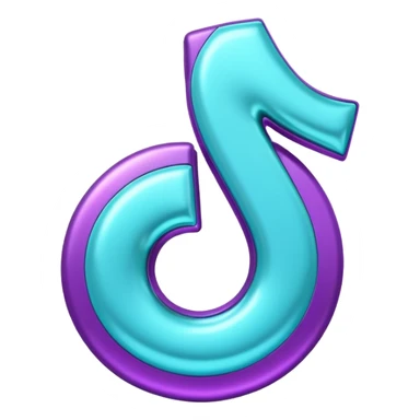 Purple and Cian Symbol of TikTok app sticker