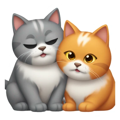Romantic chonky cat couple hugging  sticker