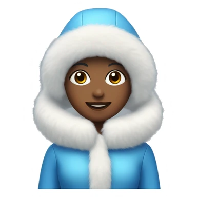 Snow Maiden in a blue fur coat, white hat, white gloves sticker