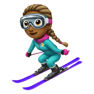 Girl skiing sticker