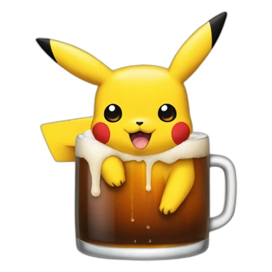 Pikachu bois une bière sticker