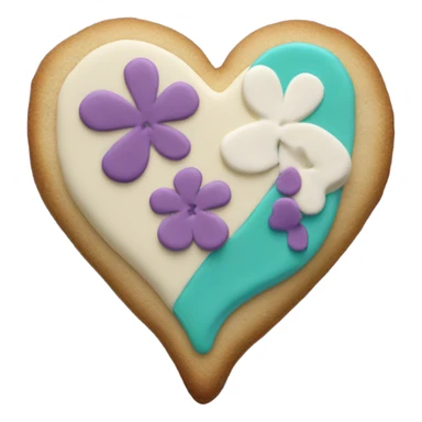 Teal purple Cookie heart with ohana sticker