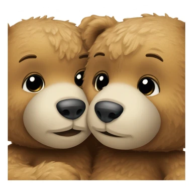 Two teddy bears hugging nose to nose  sticker