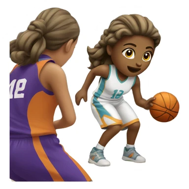 Girl shooting basketball  sticker