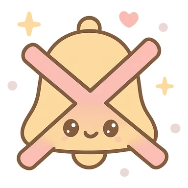 notification bell, crossed, beige, no text sticker