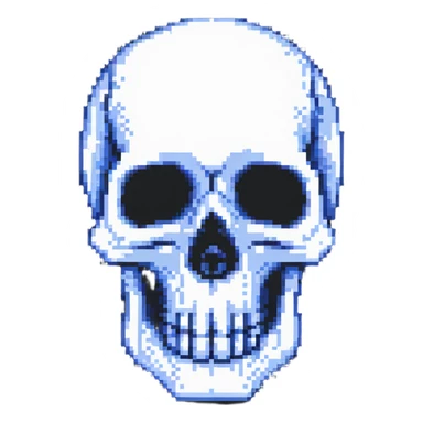 pixel art skull sticker