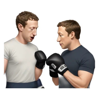 mark zuckerberg peleando en boxeo con Elon Musk sticker