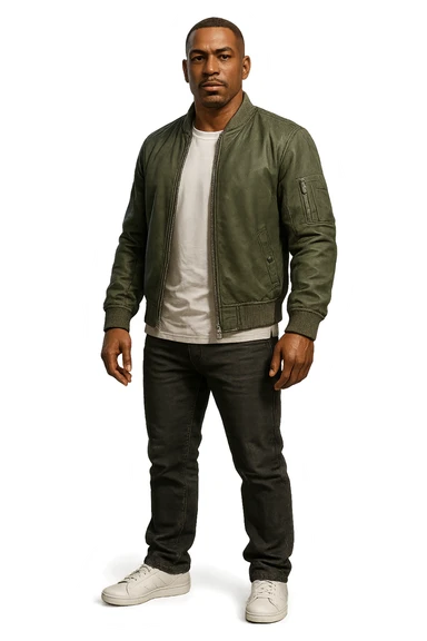 CJ from GTA San Andreas reimagined in GTA5 style, standing in Los Santos, modernized outfit, confident expression, realistic, no background sticker